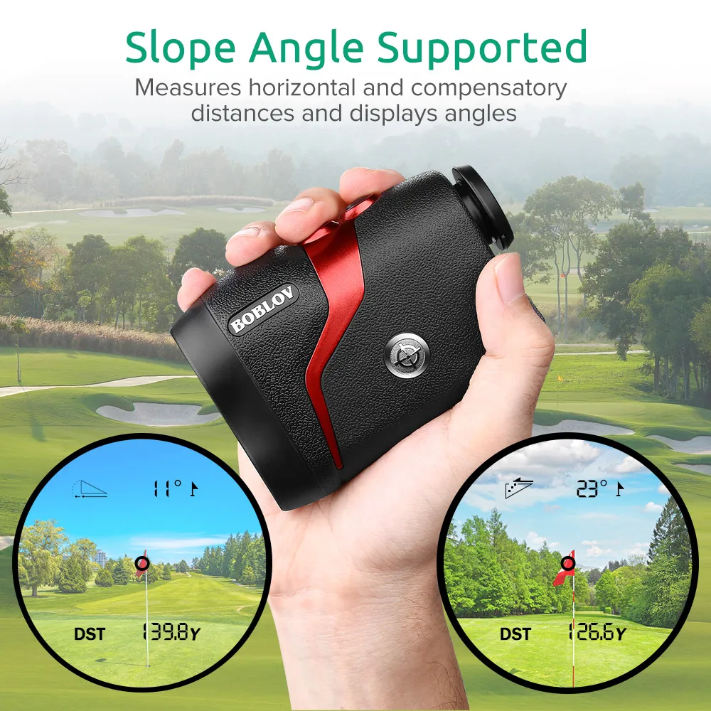 BOBLOV 600m Golf Range Finder with Slope 600 Yards 6X Monocular Golf Hunting Range Finder Monocular Laser Rangefinders with Bag