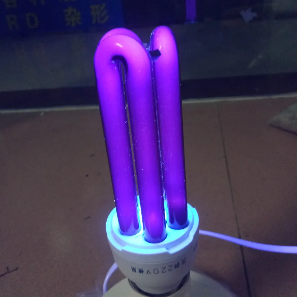 E27 40 Вт 220 В ультрафиолетовый светильник, энергосберегающая лампа, спиральный кварцевый флуоресцентный УФ-светильник, черный фиолетовый CFL 365 нм, лампы для сценического эффекта - Испускаемый цвет: purple 3U or 2U