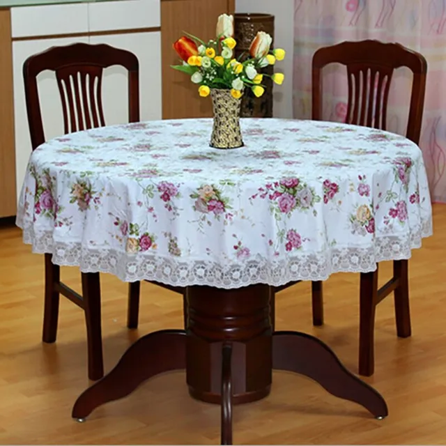 Pastoral PVC Paño Mesa Redonda Cubre Mantel Oilproof Impreso Floral ... Pastoral PVC Paño Mesa Redonda Cubre Mantel Oilproof Impreso Floral ...