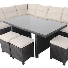 Торговая гарантия плетеная ротанговая уличная мебель секционный диван комплекты современный диван кресло