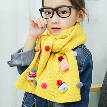 Mingjiebihuo новые модные однотонные теплые и удобные шарф От 2 до 15 лет детский вязаный милый дикий двойного назначения шарф