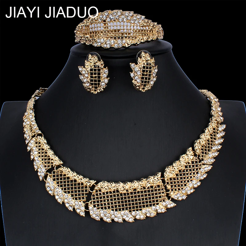 Африканские Украшения jiayijiaduo жемчужные свадебные ювелирные изделия из золота из Дубаи наборы романтических цветов Дизайн Ювелирные наборы длинное ожерелье
