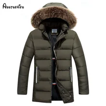 Для мужчин; зимняя куртка пальто с мехом Куртка Теплая Повседневная хлопковая торговли в длинный участок хлопок шерстяной воротник Z120