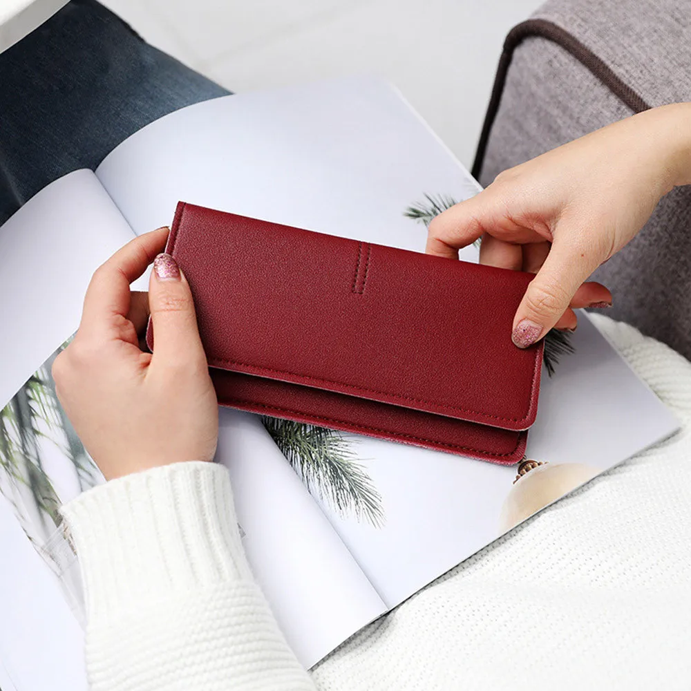 

Women's Fashion Simple Hasp Handbag Long Wallet Billfold Purse The latest women lovely wallet fashion woman wallet August22