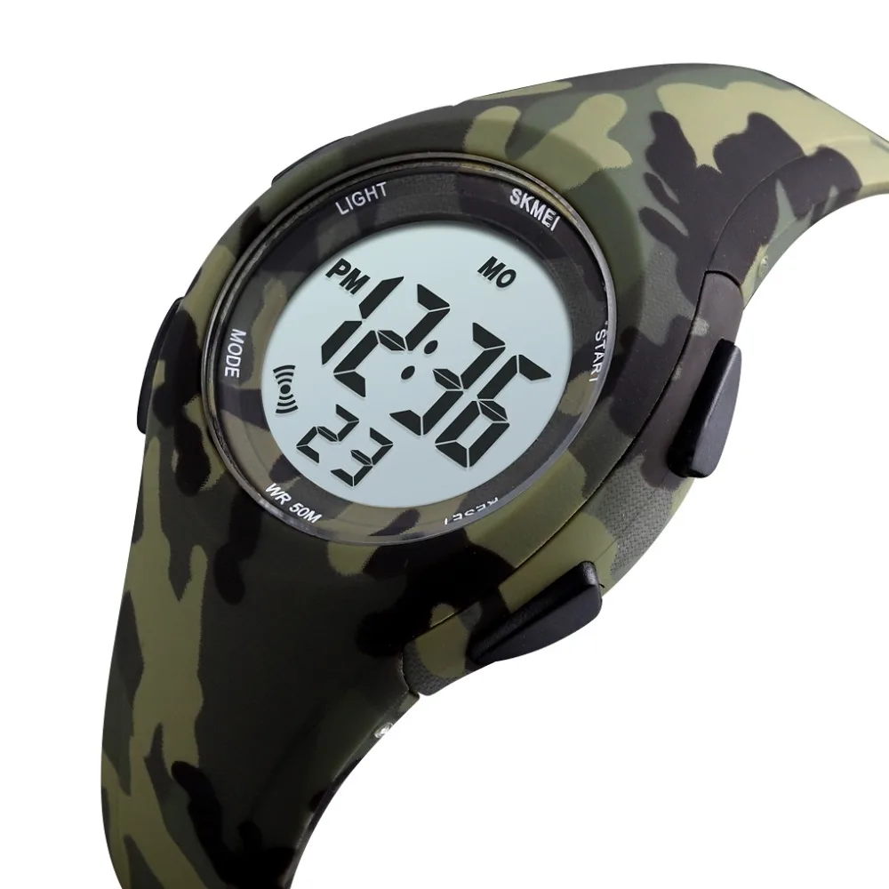 Skmei детские часы цифровые спортивные детские часы для девочек и мальчиков Студенческие камуфляжные часы с будильником водонепроницаемые наручные часы