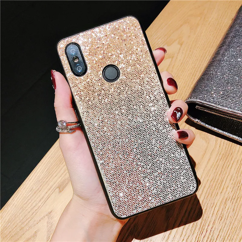 Модный Блестящий чехол с блестками для Xiaomi mi 8 lite note 3 6 Red pro note6 твердый телефона