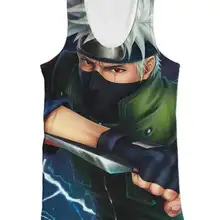 Майка для мужчин аниме 3D Принт без рукавов рубашка жилет Наруто мультфильм хип хоп Уличная одежда Топ шикарная футболка для мужчин плюс размер S-5XL