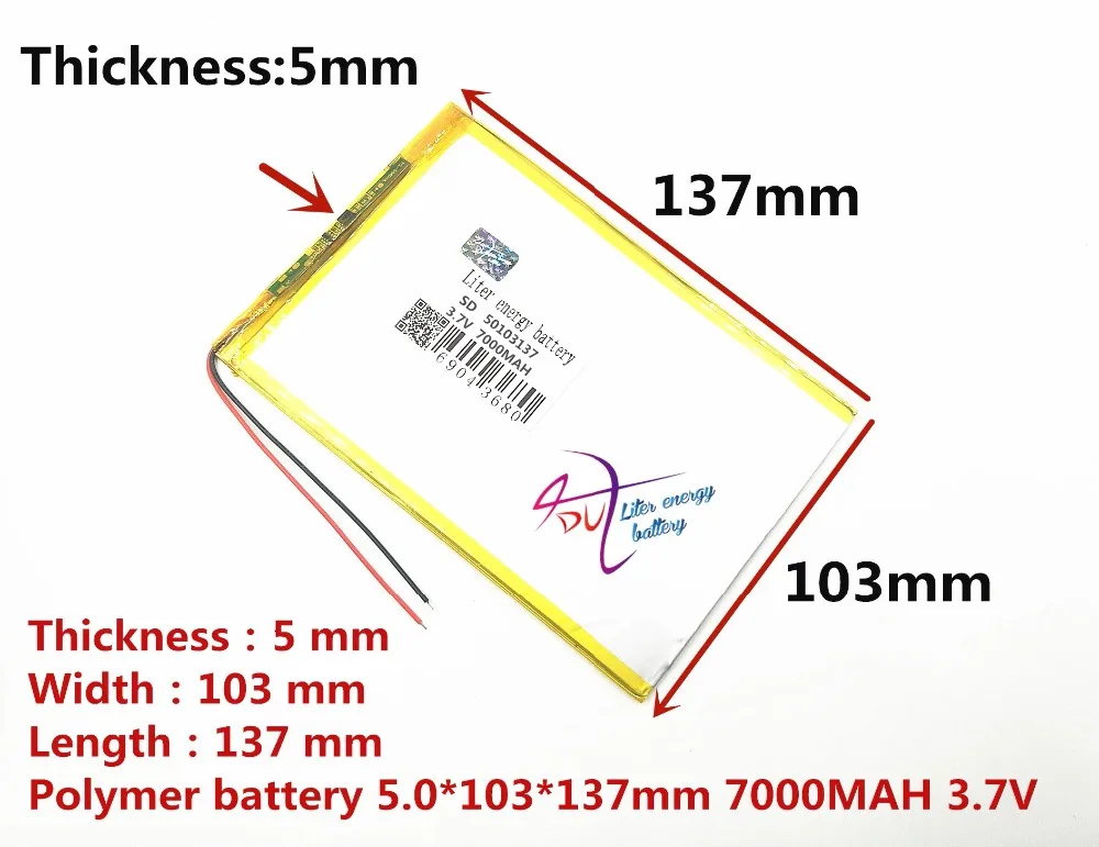 3.7V tablet battery 7000mah each brand tablet universal rechargeable lithium batteries 50103137