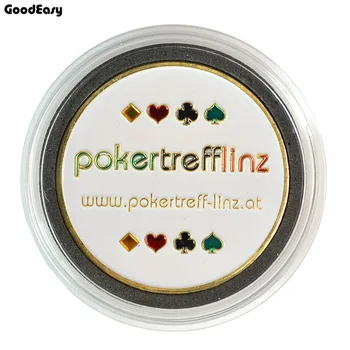 

Hot Poker Card Guard Protector Metal Token Coin with Plastic Cover bingo markers Set Pokertrefflinz Dealer Button
