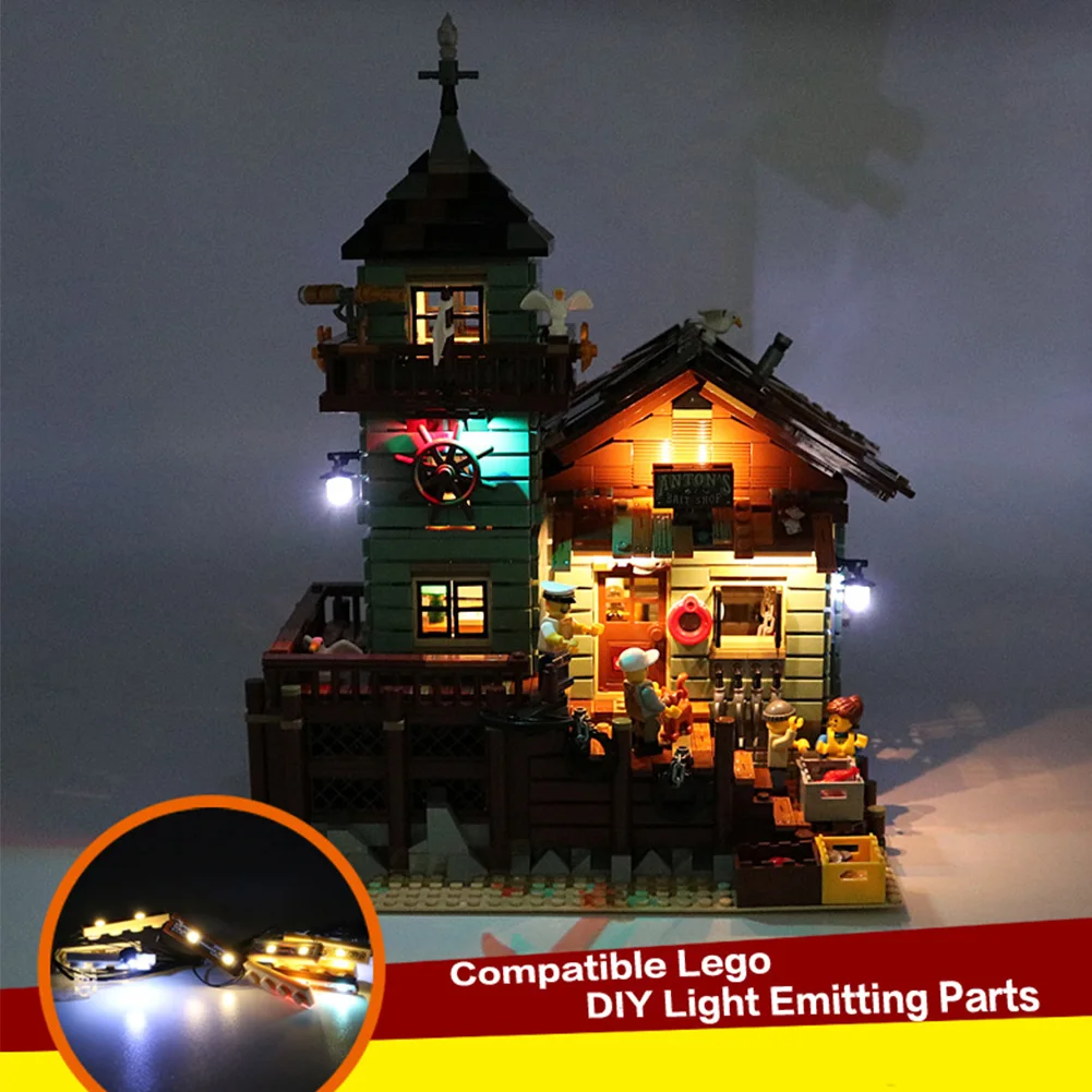 

Toy ABS Durable Gift USB Kids Easy Install Blocks Energy Saving LED Light Kit Model For Lego 21310 Old Fishing Store