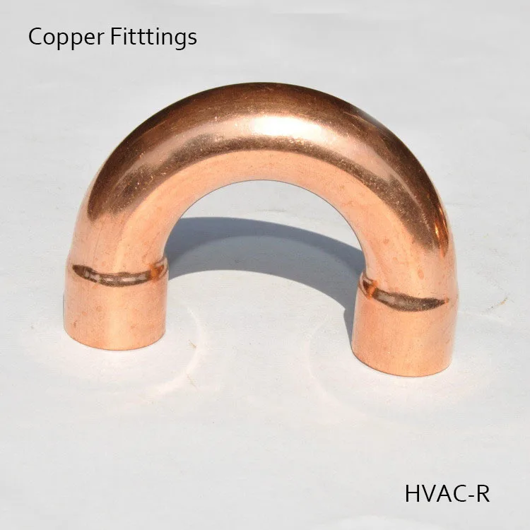 38mm*1.2mm HVAC Equal 180 Degree Copper Return Bend Fitting Plumbing