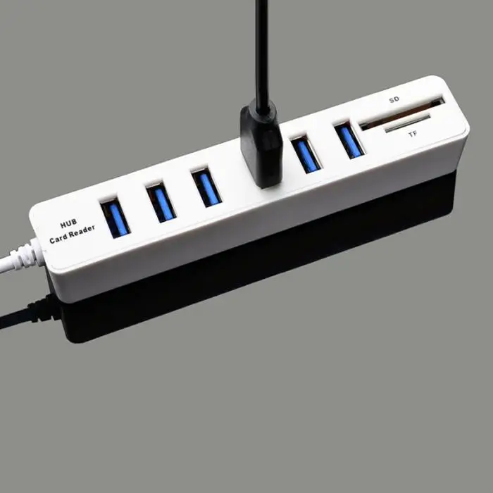 USB Hub 6-Порты и разъёмы Hi-Скорость USB 2,0 разветвитель центром мульти-USB Комбинации 2-в-1 SD/TF Card Reader ПК Тетрадь PC JLRL88