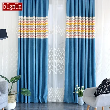 

Modern Fashion Geometric Stripes Designer Curtain Tulle For Living Room Bedroom Kitchen Elegant Window Screen Panel Home Textile