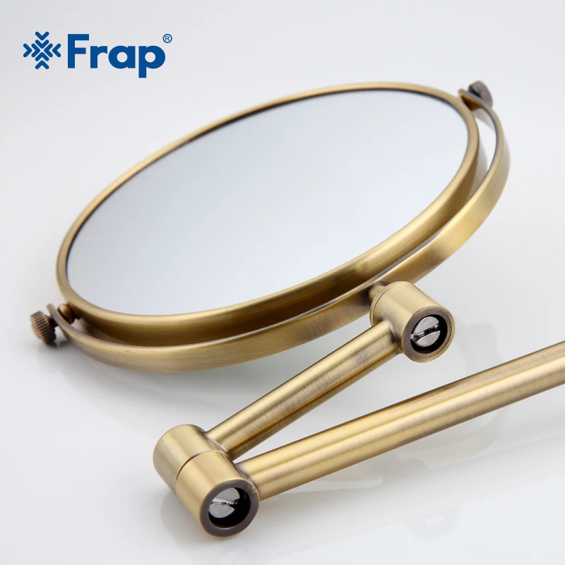 Frap ستريت خمر العتيقة المقاوم للصدأ النحاس المهنية ماكياج مرآة الغرور مرآة الحمام المستديرة espelho Y6108-4