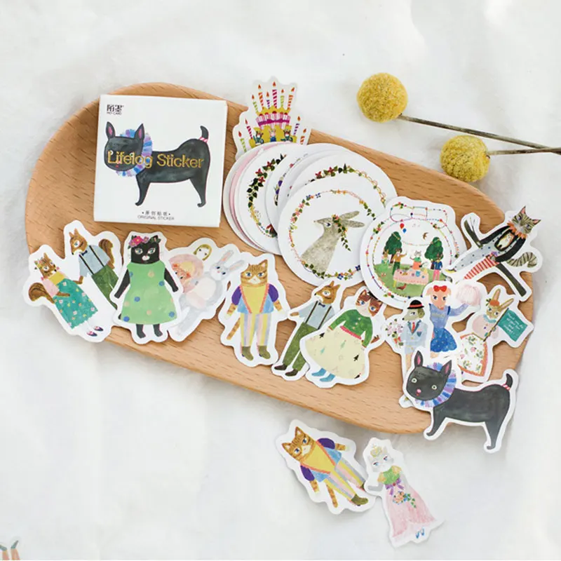 

45pcs/pack forest concert mini paper stickers decoration DIY ablum Diary scrapbooking label seal Hand account sticker stationery