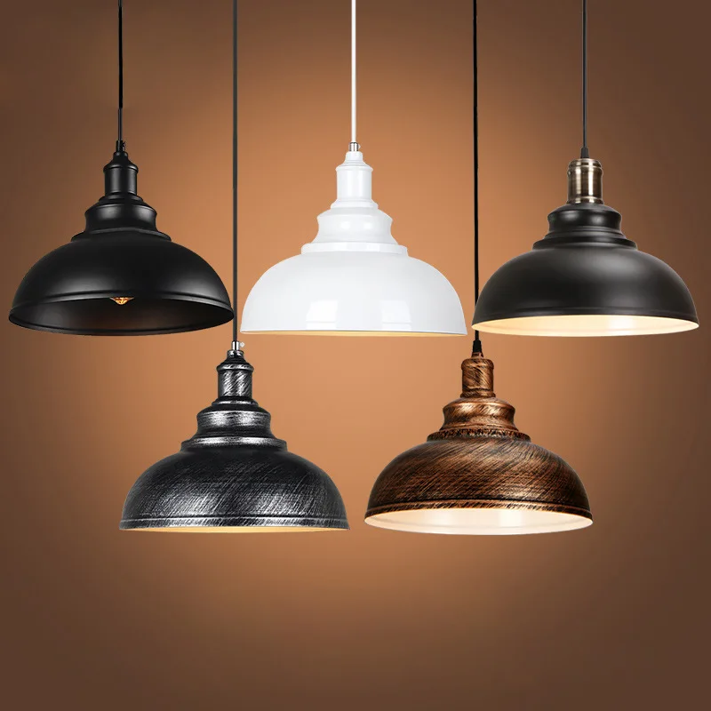 Black hanging Hardware lights Loft retro Industrial pendant lamp e27 cord illumination for font b dining