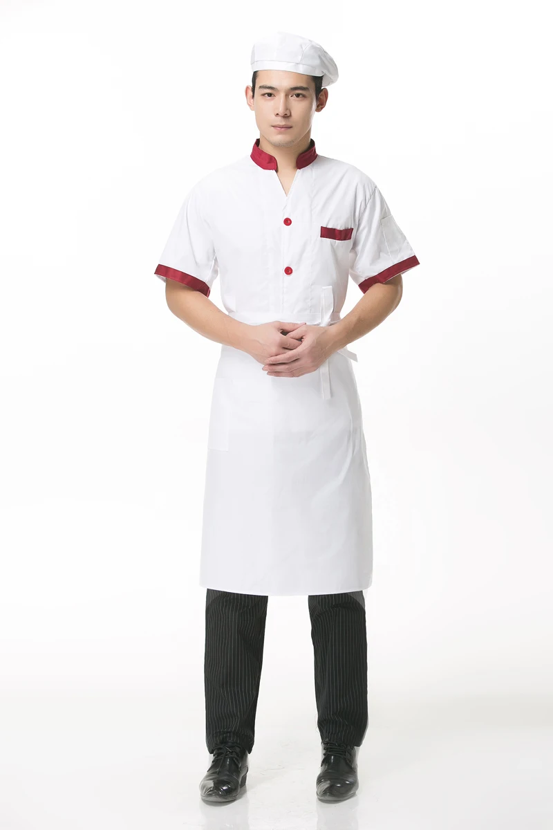 Buy New 2017 Cook suit short sleeve chef jacket cheap