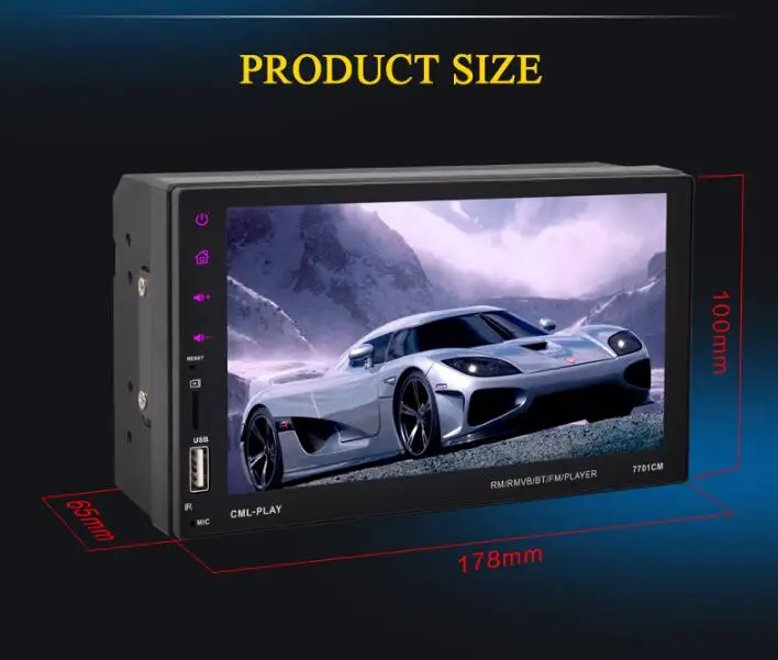 Beli 2DIN Radio Menyentuh Layar Mendukung Kamera Belakang Pemain Mobil Stereo FM TF USB Bluetooth Cermin Layar Link untuk ponsel Android