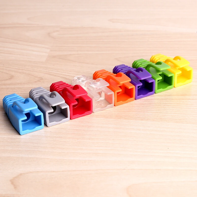 Ampcom Rj45 Ethernet Cabo de Rede Botas de Alívio de Tensão Conector do Cabo Plug Cobre para Cat5 Cat5e Cat6 Plástico - Imagem 3