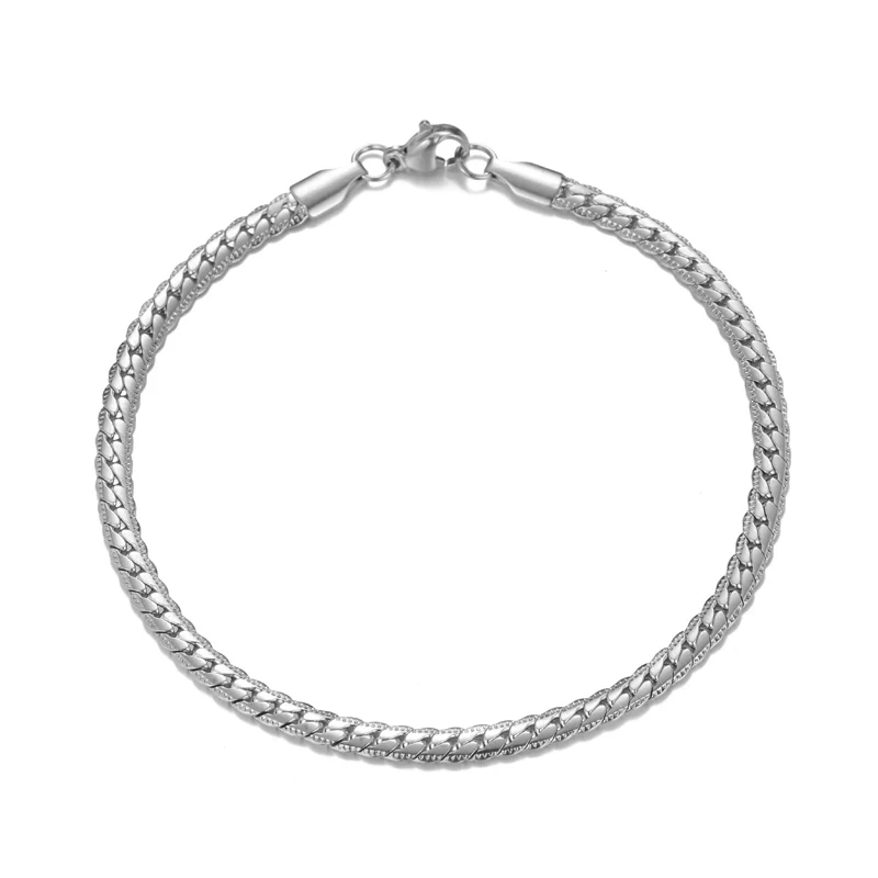 

D&Z Simple Gold color Stainless Steel NK Link Chain Bracelet For Men Women Pulseras Fashion Accessories
