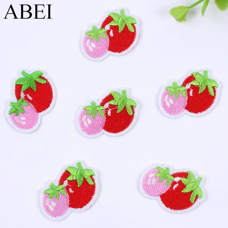 20pcs/lot Cute Small Strawberry Patches for Baby Girl Clothing Iron On