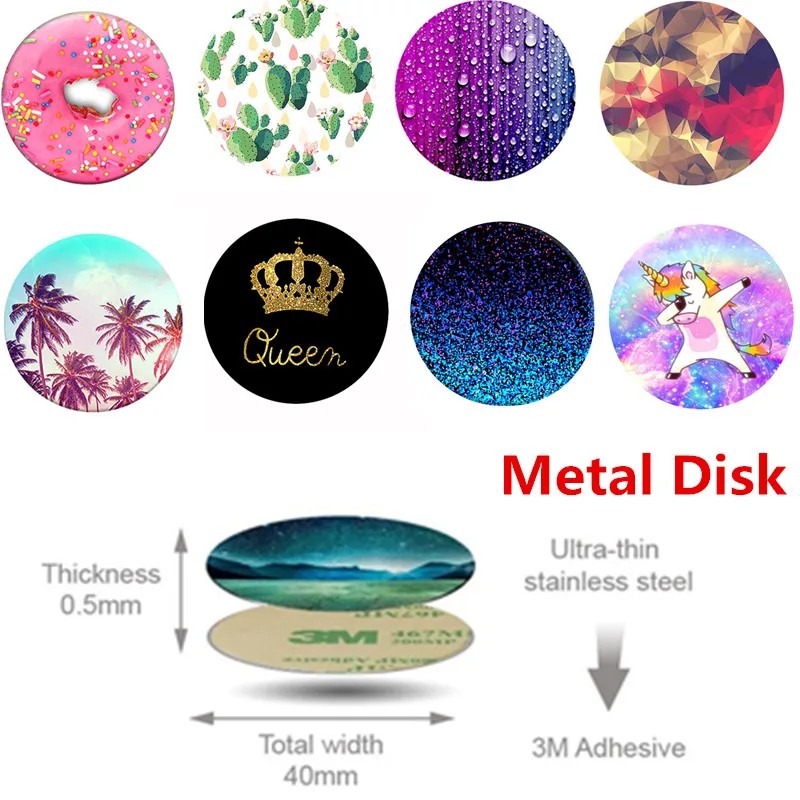 

LVTLV Phone Holder Metal Plate Magnetic Disk Mount Magnet In Car