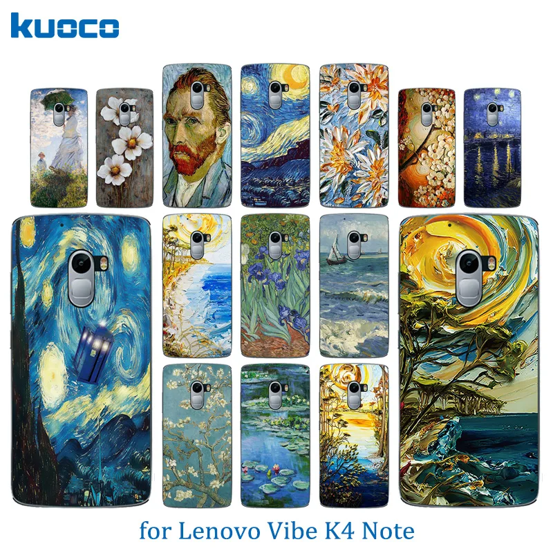 for Lenovo Vibe K4 Note K 4 Case Cover A7010/Vibe X3 Lite Soft TPU Silicon Van Gogh Pattern Shell |