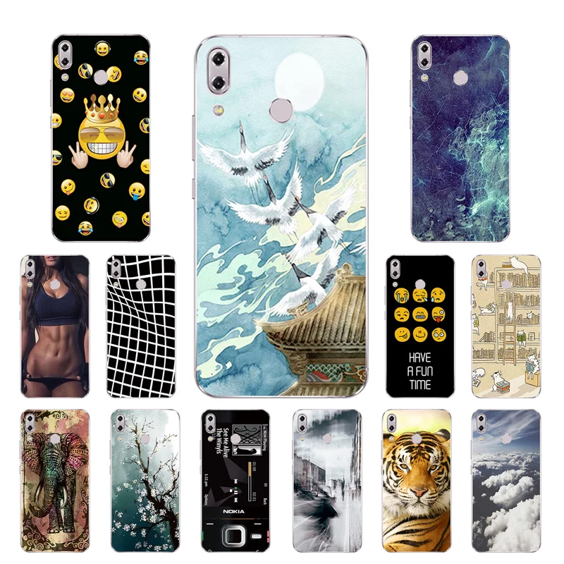 

6.2 inch for Asus Zenfone 5z ZS620KL Phone Cases for Asus Zenfone 5 ZE620KL Expression Printing Soft Silicone TPU Back Cover
