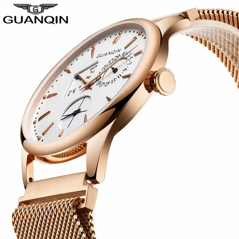 2017 GUANQIN Fashion Mens Watches Top Brand Luxury Day Date Stainless Steel Quartz Watch Men Waterproof Male Clock Reloj Hombre 2017 GUANQIN Fashion Mens Watches Top Brand Luxury Day Date Stainless Steel Quartz Watch Men Waterproof Male Clock Reloj Hombre