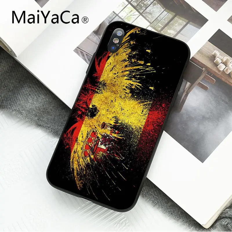 MaiYaCa чехол для телефона с испанским флагом для iphone 11 Pro 11Pro Max 6S 6plus 7 7plus 8 8Plus X Xs MAX 5 5S XR