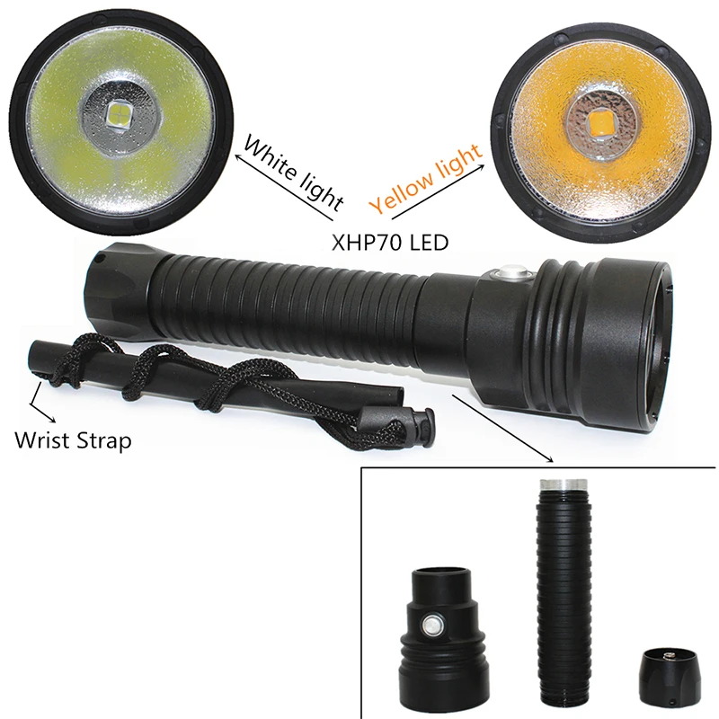  Powerful Led Flashlight XHP70 4200LM LED Diving Flashlight Underwater 100M Waterproof Lanterna Torc - 32804589951