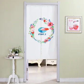 

New Flower Wreath Hello Spring Door Curtain Living Room Bedroom Bathroom Kitchen half Doors Curtains Fabric Tube Curtain AA34