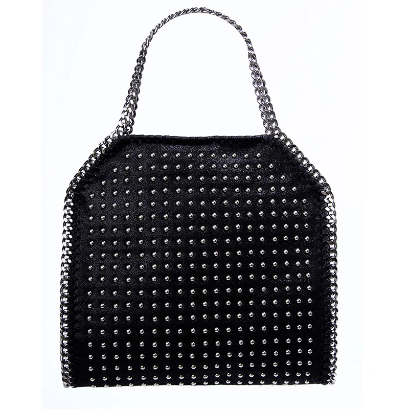 

Bag for Women Fashion High-capacity Rivet Chains Handbags Lady South Korean Raindrop Pvc Shoulder Bag