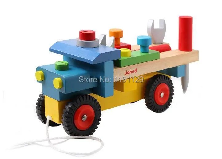 Wooden assemble blocks car truck vehicle blocks for kids birthday gifts