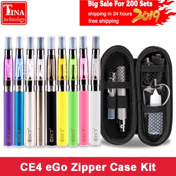 

ECT eGo CE4 e Cigarette Zipper Case eGo Kit 650mah 900mah 1100mah 1300mAh ego t Battery CE4 Atomizer 1.6ml Electronic Cigarette