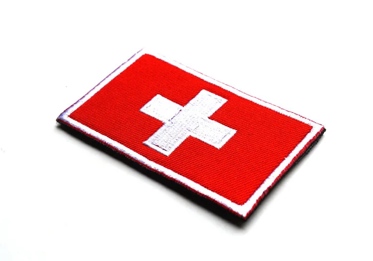 2 цветная вышивка Флаг Швейцарии рюкзак, сшитый из лоскутов нашивка на сумку куртка нарукавная нашивка крюк и петля Стикеры - Цвет: A