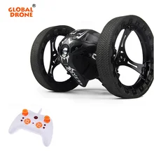 Global Drone RC Car Bounce with Flexible Wheels 2.4G Remote Control Toys Jumping Car with LED Light RC Robot Car Gifts for kids