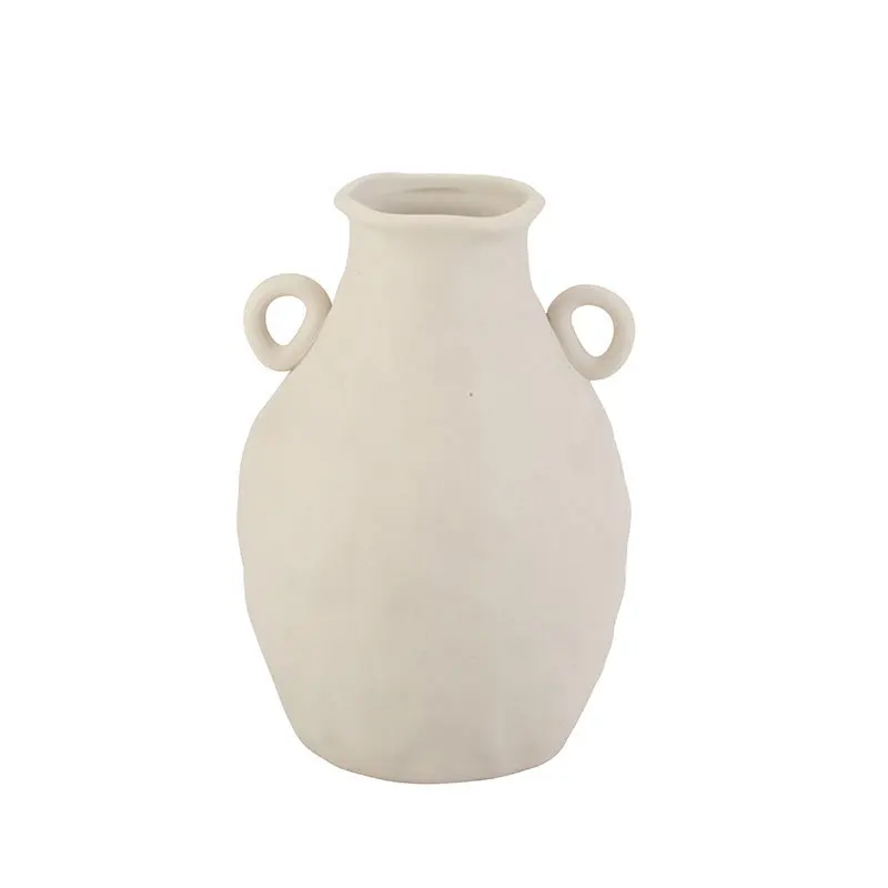 Белая керамическая необычная ваза наполнитель ручной работы художественное керамическое Глиняное украшение для ваз для домашнего студийного стола уникальные подарки на новоселье