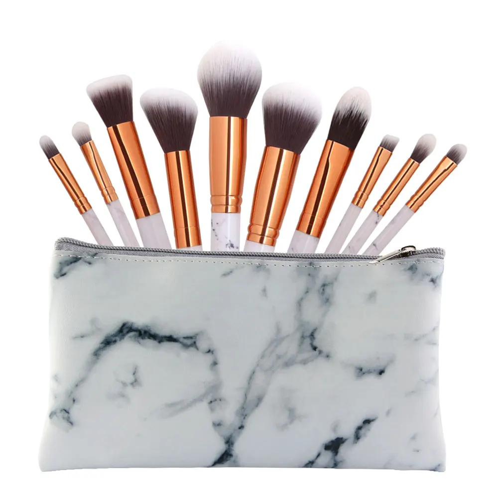 

10pcs marbling makeup brush makeup foundation cream eyelash eye shadow lipstick blush makeup brush set beauty tools