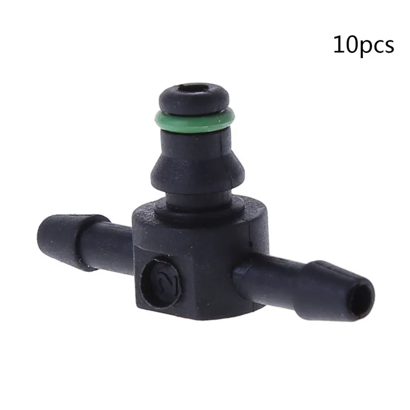 10Pcs T Type Connector Pipe Injector Assy Return Oil Backflow Hose Joiner Tube Fuel For Bosch 110 Series Injector fuel line connector hose coupler