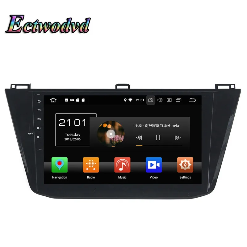 Discount Ectwodvd 4G RAM 32G ROM Octa Core Android 8.0/8.1 Car DVD for Volkswagen Tiguan 2016 2017 2018- Radio Stereo Play GPS Navigation 5
