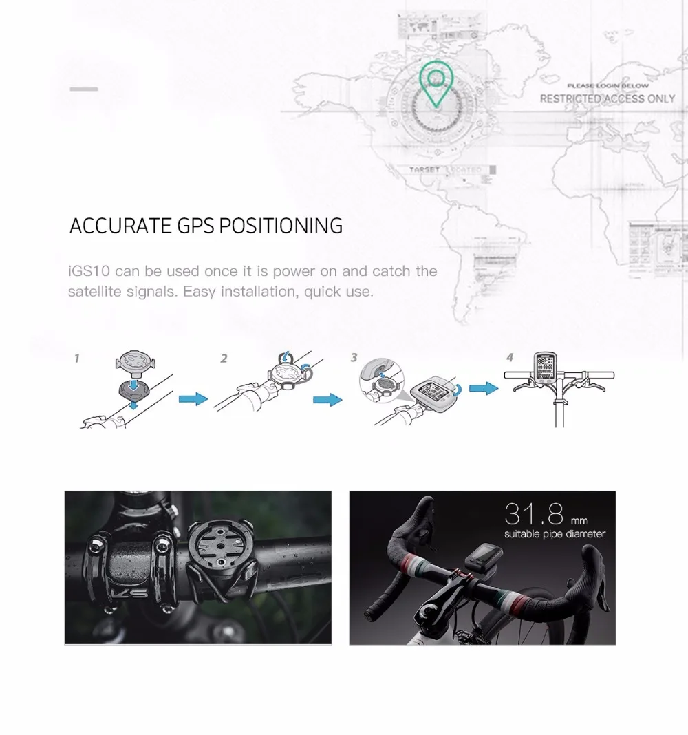 IGS10 gps-с поддержкой велокомпьютера i gps порт скорость метр поддержка Каденции и датчик скорости и пульса