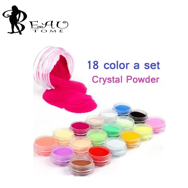 Beautome 18PC/Set Nail ArtTools Acrylic Dust Carving Powder Giltter