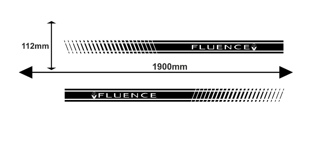 Автомобиль 2X для RENAULT FLUENCE saia боковой корпус decalque do vinil Graphics de qualidade premium car