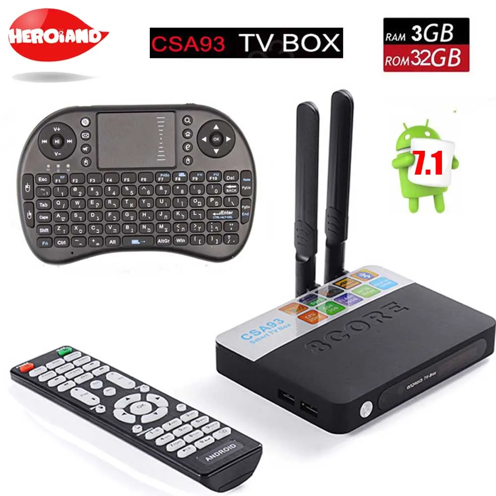 

CSA93 Android7.1 TV Box 3G 32G Amlogic S912 Octa Core Smart Mini PC 2.4G/5.8G Wifi Bluetooth 4K media payer Set Top Box+keyboard