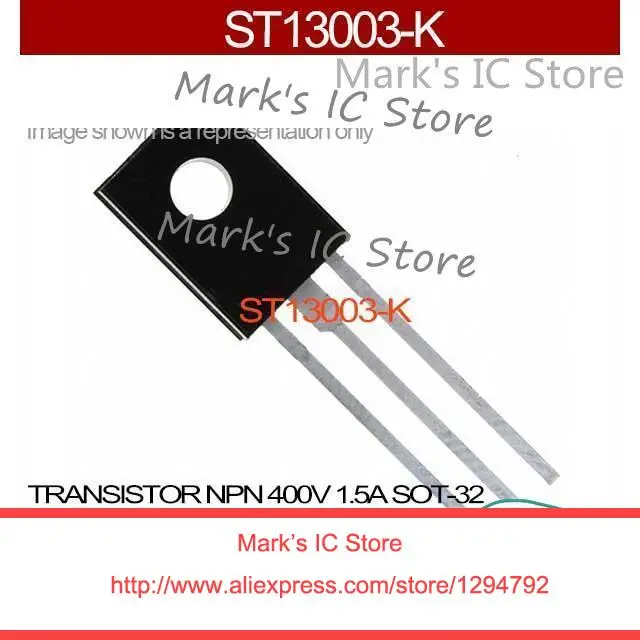 ST13003 K TRANSISTOR NPN 400V 1.5A SOT 32 ST13003 13003 ST1300 13003 ...