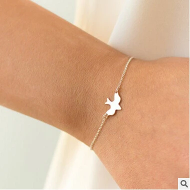 

sl 037 2018 hot fashion simple minimalist pigeon bracelet bracelet cute little swallow bird bracelet couple best gift factory