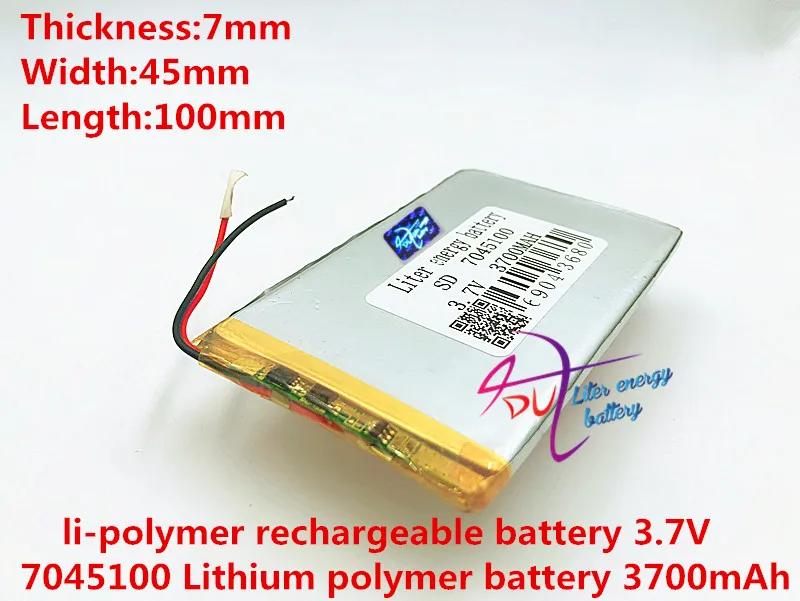 

Size 7045100 3.7V 3700mah Lithium polymer Battery with Protection Board For PDA Tablet PCs Digital Products