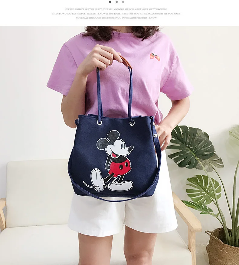 Disney женская сумка на плечо модная сумка Микки Маус дамская сумка большая емкость Минни Повседневная сумка на плечо шоппер