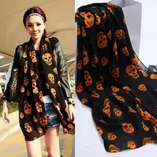 Новая мода для женщин, девушек, крутой большой череп голова шарф со скелетом шеи обертывание шаль палантин теплый зимний пашмины 150*50 см